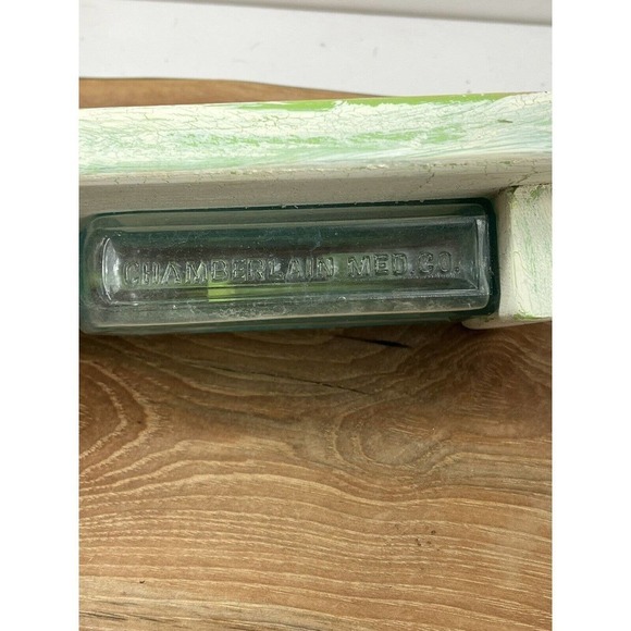 Aqua Blue CHAMBERLAIN’S Cough Remedy DES MOINES IA Medicine Bottle Tulip Folk - Picture 7 of 13